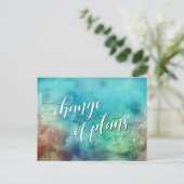 延期されたプランの水彩洗い流結婚し ポストカード (スタンド正面)