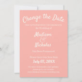 延期されたミニマル結婚リストピンクの変更 セーブザデート (正面)