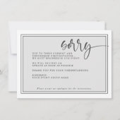 延期されたモダンイベント申し訳なくスケジュール変更イベント 招待状 (正面)