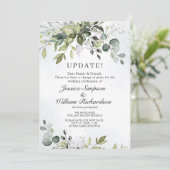 延期されたユーカリの日付を変更エレガントする 招待状 (スタンド正面)