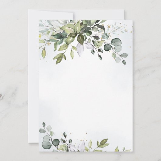 延期されたユーカリの日付を変更エレガントする 招待状 (裏面)