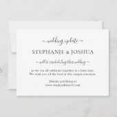 延期された予定の目的地の結婚式タンマップ 案内状 (裏面)