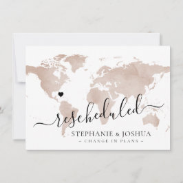 延期された予定の目的地の結婚式タンマップ 案内状
