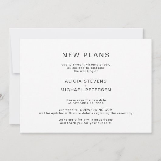 延期された写真結婚の日付を救変更 セーブザデート (裏面)