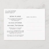 延期された写真結婚の日付を救変更 案内ポストカード (裏面)