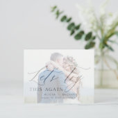 延期された写真結婚の日付を救変更 案内ポストカード (スタンド正面)