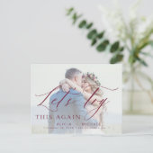 延期された写真結婚の日付を救変更 案内ポストカード (スタンド正面)