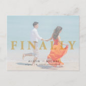 延期された写真結婚の日付を救変更 案内ポストカード (正面)