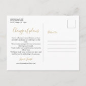 延期された取り消されたシックバラ金ゴールドの変更 ポストカード (裏面)