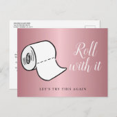 延期された取り消し日のバラ金ゴールド ポストカード (正面/裏面)