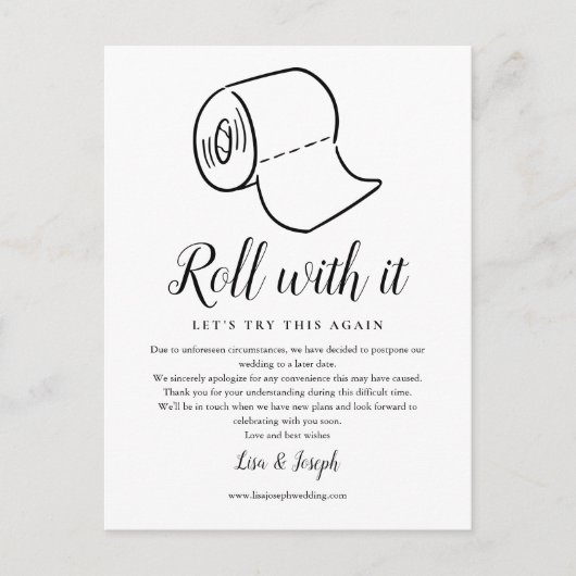 延期された取り消し済み写真の日付の変更 案内ポストカード (正面)