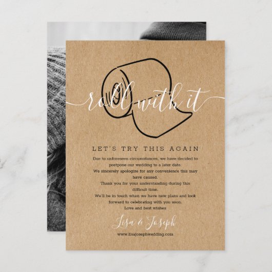 延期された取り消し済み写真の素朴変更 ポストカード (正面/裏面)