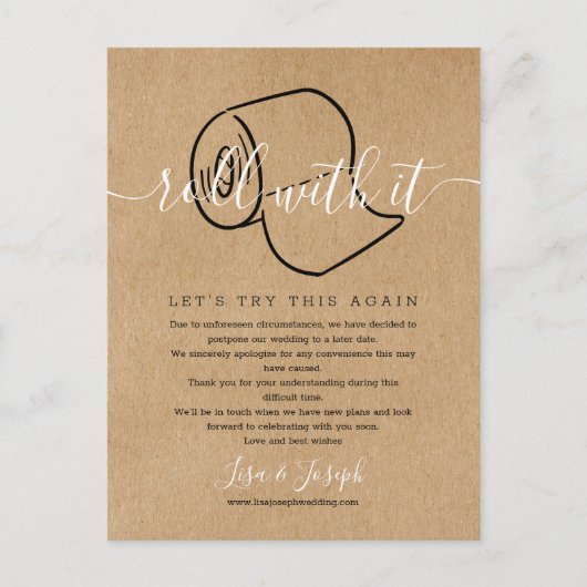 延期された取り消し済み写真の素朴変更 ポストカード (正面)