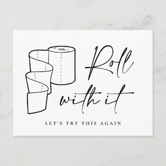 延期された取消しの日付の変更 ポストカード (正面)