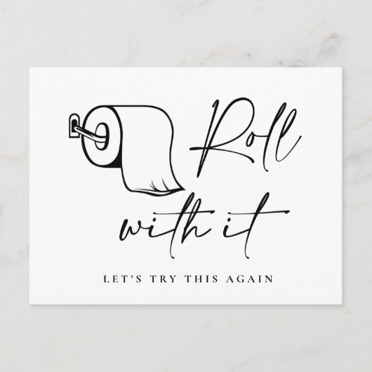 延期された取消しの日付の変更 ポストカード (正面)