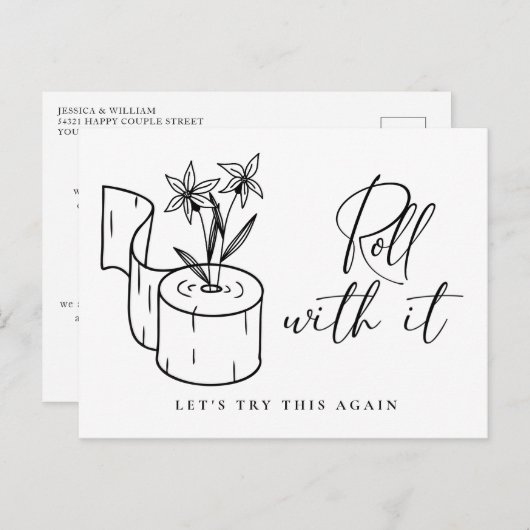 延期された取消しの日付の変更 ポストカード (正面/裏面)