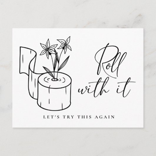 延期された取消しの日付の変更 ポストカード (正面)