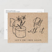 延期された取消の日付の変更イベント ポストカード (正面/裏面)