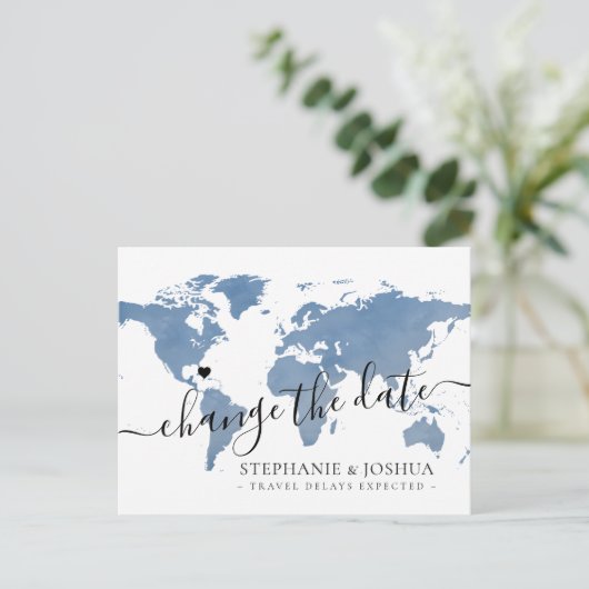 延期された宛先ウェディングマップの変更 案内ポストカード (スタンド正面)