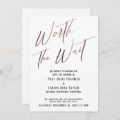 延期された待ち時間結婚のバラ金ゴールド 招待状 (正面/裏面)