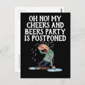 延期された応援とビアパーティーの取り消し ポストカード (正面/裏面)