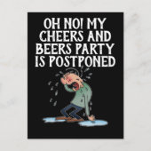 延期された応援とビアパーティーの取り消し ポストカード (正面)