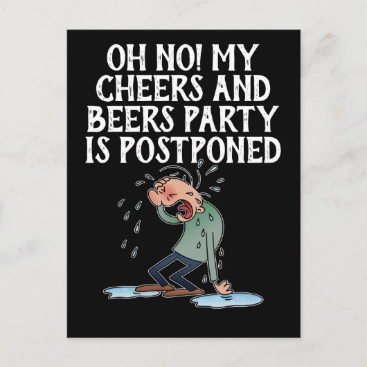 延期された応援とビアパーティーの取り消し ポストカード (正面)