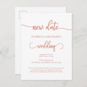 延期された新しい結婚日付の発表バラ金ゴールド ポストカード (正面/裏面)