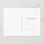 延期された新しい結婚日付の発表バラ金ゴールド ポストカード (裏面)