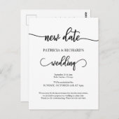 延期された新しい結婚日付の発表 ポストカード (正面/裏面)