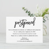 延期された新結婚しい日付ブラシスクリプトカード セーブザデート (スタンド正面)