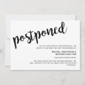 延期された新結婚しい計画キャンセルミニマリスト 招待状 (正面)