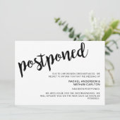 延期された新結婚しい計画キャンセルミニマリスト 招待状 (スタンド正面)