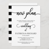 延期された新結婚計画の発表 招待状 (正面/裏面)
