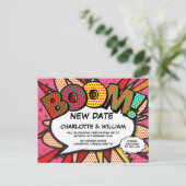 延期された日付のおもしろい漫画帳の変更 案内ポストカード (スタンド正面)