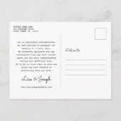 延期された日付のイベントの変更カラフル ポストカード (裏面)