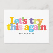 延期された日付のイベントの変更カラフル ポストカード (正面)