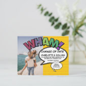 延期された日付の変モダン更おもしろい写真 案内ポストカード (スタンド正面)