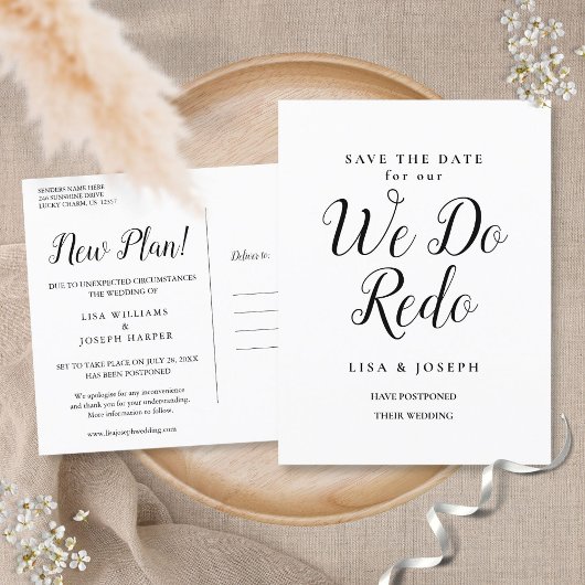 延期された日付の変更やり直し 案内ポストカード