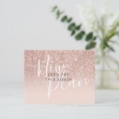 延期された日付の変更イベントバラ金ゴールドグリッター ポストカード (スタンド正面)