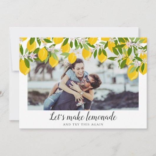 延期された日付の変更イベントレモンの写真 セーブザデート (正面)