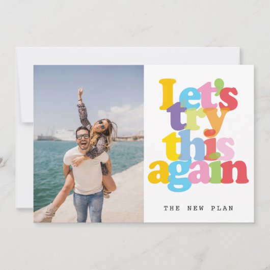 延期された日付の変更キャンセルされたイベント写真 セーブザデート (正面)