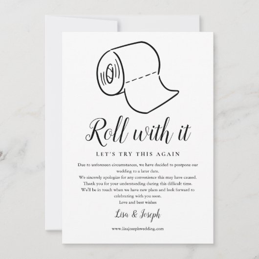 延期された日付の変更キャンセルされたイベント写真 招待状 (正面)