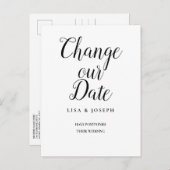 延期された日付の変更シンプルエレガント 案内ポストカード (正面/裏面)