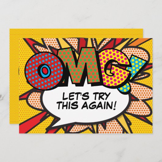 延期された日付の新しい計画おもしろいのモダン変更 招待状 (正面/裏面)