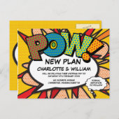 延期された日付変更おもしろい漫画帳 案内ポストカード (正面/裏面)