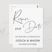 延期された日付結婚の保存 ポストカード (正面/裏面)