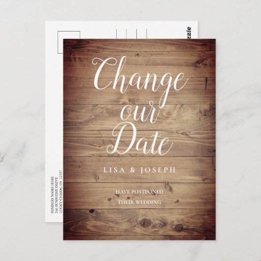 延期された木材を変更するスクリプ素朴ト ポストカード