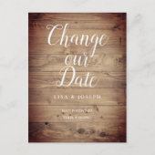 延期された木材を変更するスクリプ素朴ト ポストカード (正面)