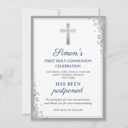 延期された発表シルバーファースト聖餐式 招待状 (正面)
